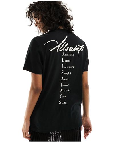 AllSaints Callie - t-shirt boyfriend - Noir