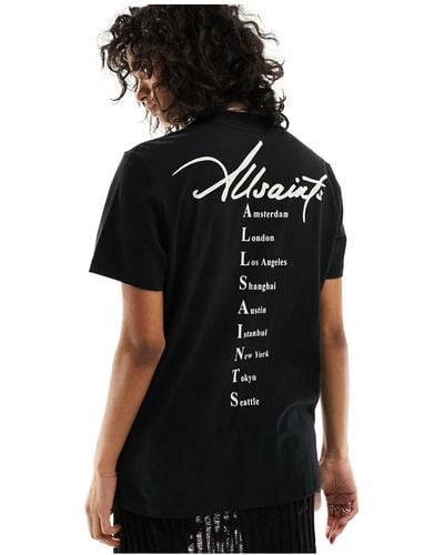 AllSaints – callie – boyfriend-t-shirt - Schwarz