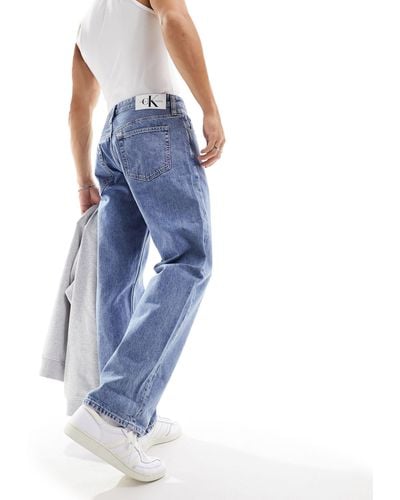 Calvin Klein Jeans – gerade geschnittene jeans im 90er-stil - Blau