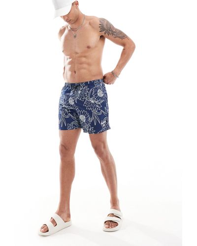 Superdry Printed 15-inch Swim Shorts - Blue