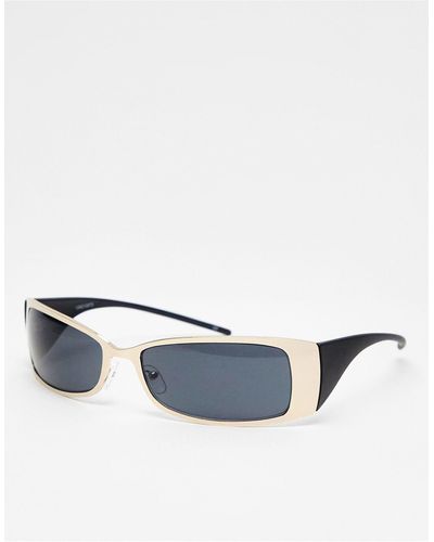 ASOS – visor-sonnenbrille aus em metall - Weiß