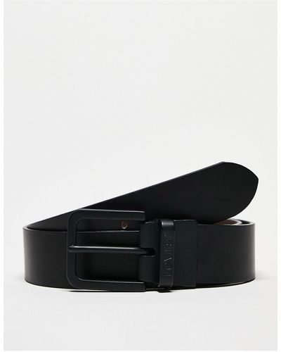 Levi's Core - ceinture en cuir réversible - noir mat et marron - Blanc