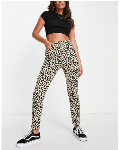 Urban Bliss Leopard Print Jeans - White