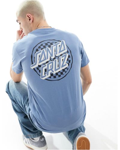 Santa Cruz T-shirt con grafica a scacchi sul retro - Blu