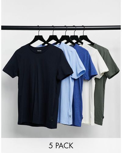 Burton – 5er-pack t-shirts mit rundhalsausschnitt - Blau