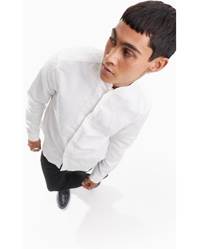 ASOS – regulär geschnittenes, elegantes leinenhemd - Weiß