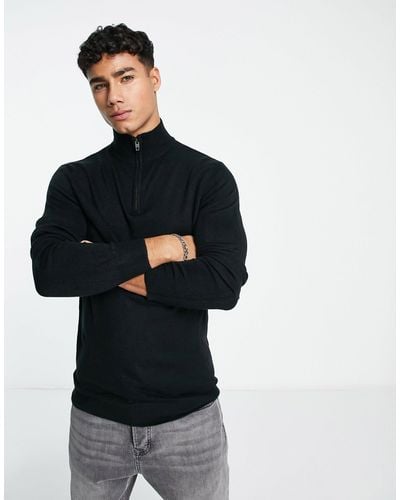 French Connection Half Zip Sweater - Black