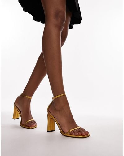 TOPSHOP Ie High Heeled Two Part Sandals - Brown