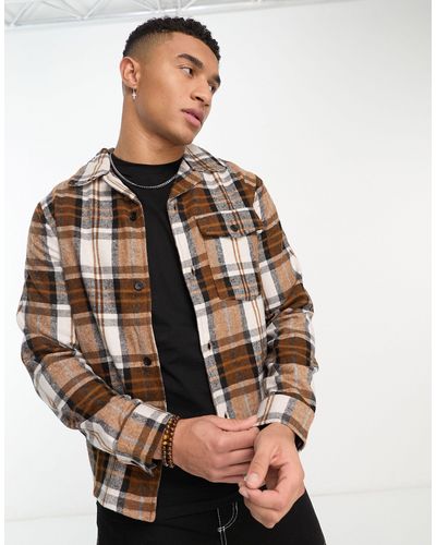 Bolongaro Trevor – hemdjacke mit reverskragen und mehrfarbigem karomuster - Grau