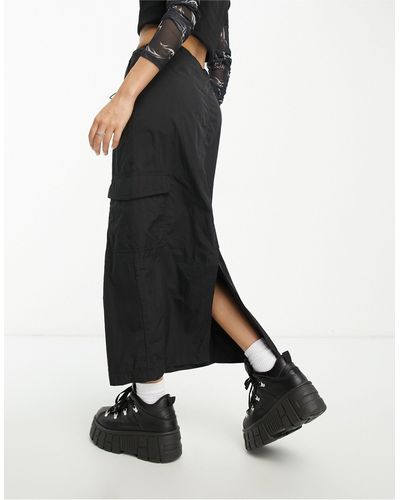 New Look Parachute Maxi Skirt - Black