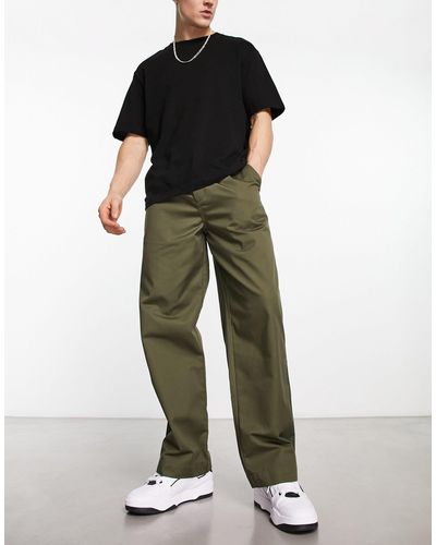 Fred Perry Wide Leg Drawstring Trousers - Green