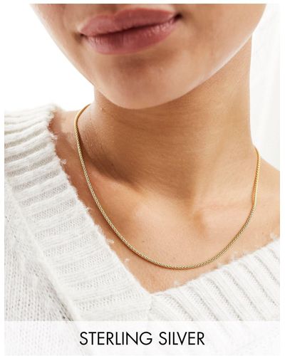 Kingsley Ryan – vergoldete halskette mit abgerundeter röhrenkette - Weiß