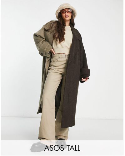 ASOS Asos design - cappotto oversize elegante color pietra combinato - Neutro