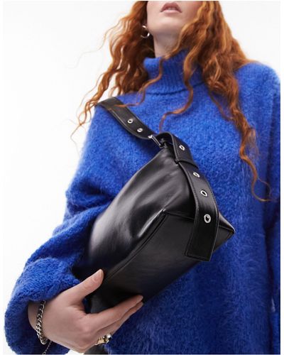 TOPSHOP Sophie Shoulder Bag With Flap - Blue