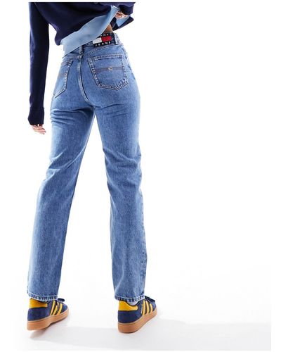 Tommy Hilfiger Julie - jeans dritti a vita super alta lavaggio medio - Blu