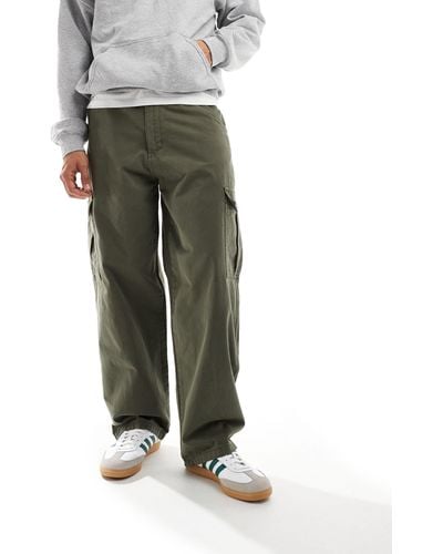 Dr. Denim Kobe Cargo baggy Fit Mid Waist Trouser - Green