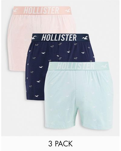 Hollister 3-pack Logo Waistband All-over Icon Boxers - Blue