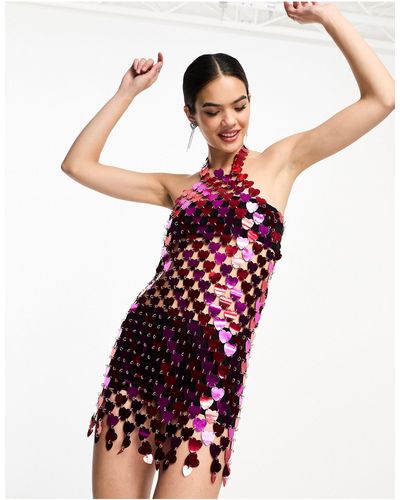 Amy Lynn Gigi - robe courte avec disques métallisés en forme - Multicolore