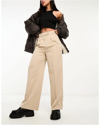 New Look Wide Leg Trousers - Natural