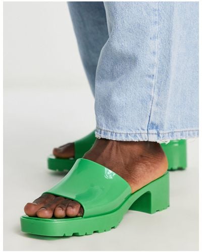 ASOS Heeled Jelly Mules - Green