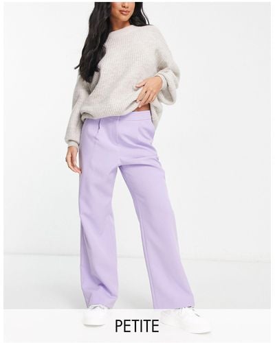 Miss Selfridge Petite Slouchy Straight Leg Dad Trouser - Purple
