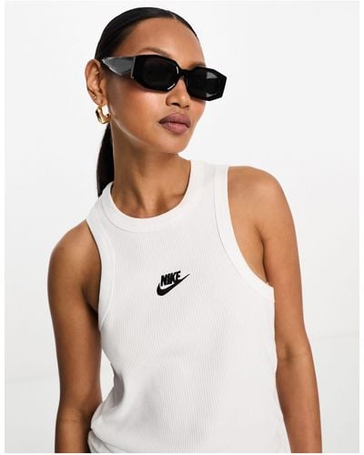 Nike Sport Utility Rib Tank Vest Top - White