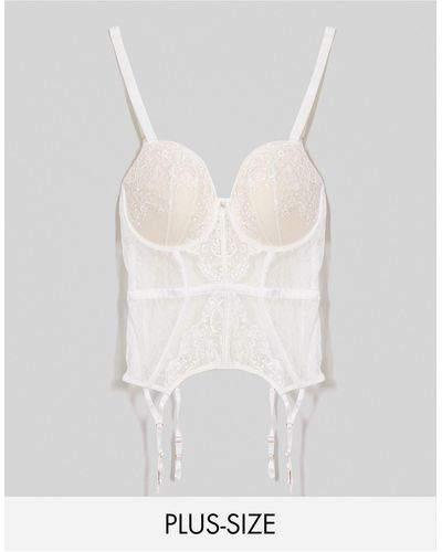 Ann Summers Curve Fiercely Sexy Lace And Sequin Basque - White