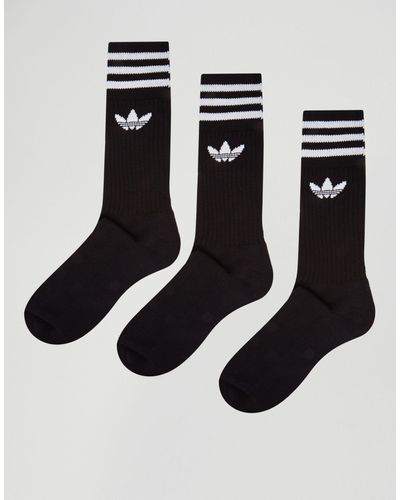 adidas Originals Lote de 3 pares de calcetines altos - Negro