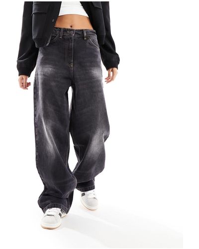 Collusion X015 - jeans ampi a vita bassa nero slavato