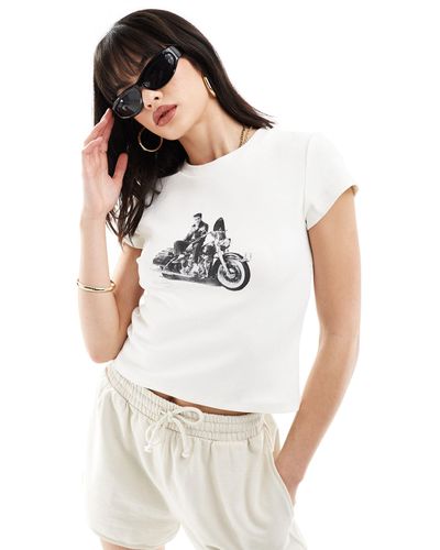 ASOS Baby Tee With Elvis Presley Licence Graphic - White