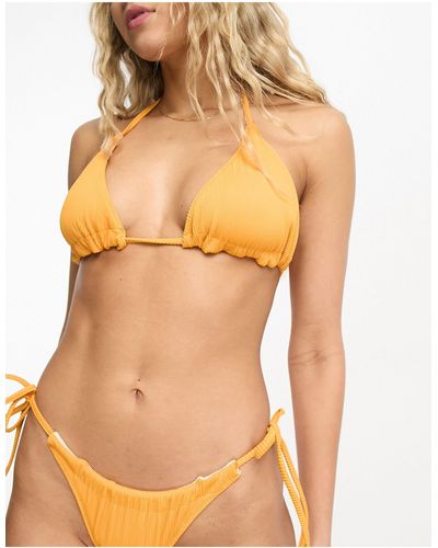 We Are We Wear Melissa - top bikini a triangolo double-face a coste - Arancione