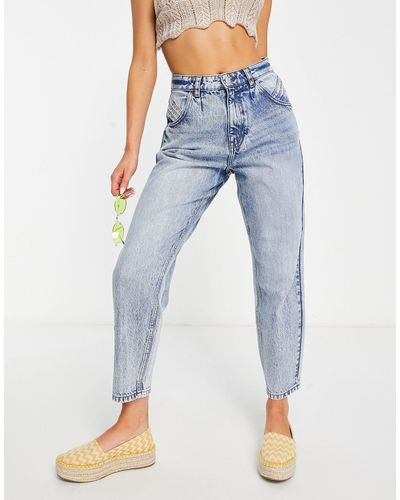 Urban Bliss Toelopende Jeans Met Naden Aan - Blauw