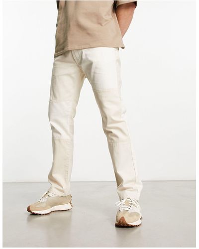 PacSun Jeans comodi beige con motivo patchwork - Neutro