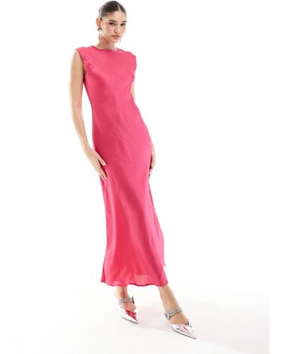 ASOS Satin Midi Dress - Pink