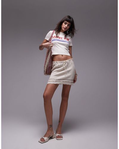 TOPSHOP Minifalda color con detalle - Gris