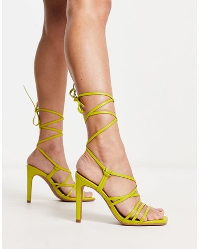 ASOS Nairobi Strappy Tie Leg High Heeled Sandals - Yellow
