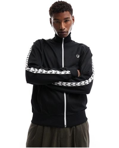 Fred Perry Side Taped Track Jacket - Black
