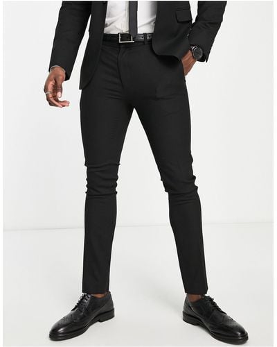 TOPMAN Superskinny Pantalon Met Textuur - Zwart