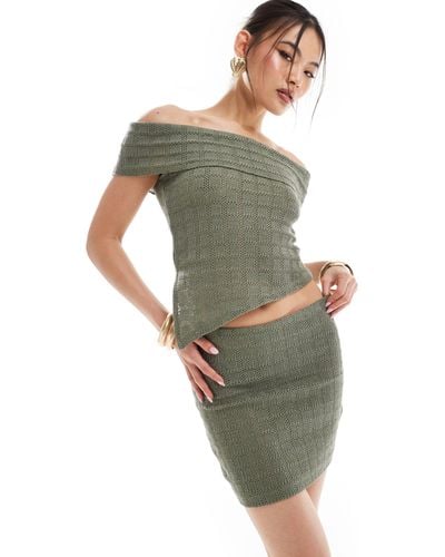 ASOS Co-ord Textured Mini Skirt Khaki - Green