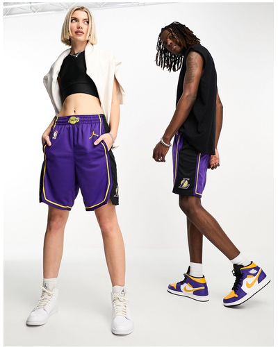 Nike Basketball La Lakers - Uniseks Statement Swingman Short - Blauw