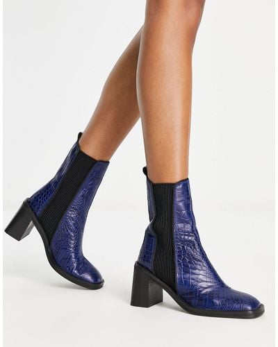 ASOS Ratings Leather Chelsea Boots - Blue