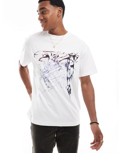 Weekday Oversized T-shirt With Dragon Graphic Print - White