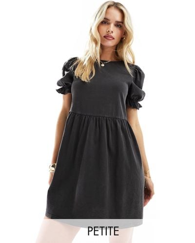 Miss Selfridge Short Sleeve Mini Smock Dress - Black