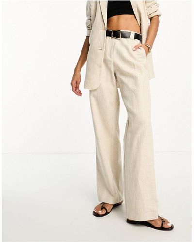 NA-KD Pantalon d'ensemble ajusté - beige - Blanc