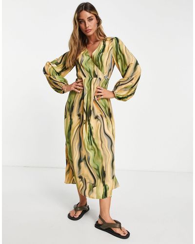 & Other Stories Wrap Midi Dress - Multicolor