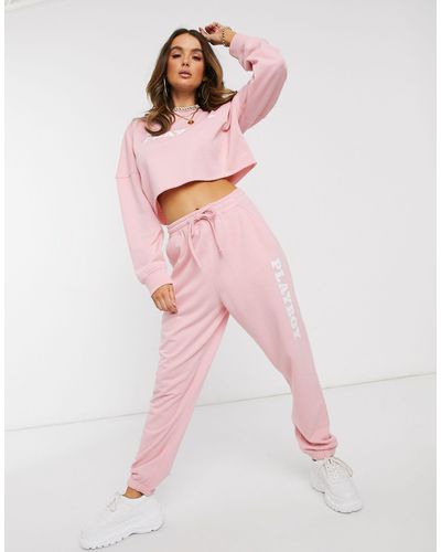 Missguided Playboy Co-ord joggers - Pink