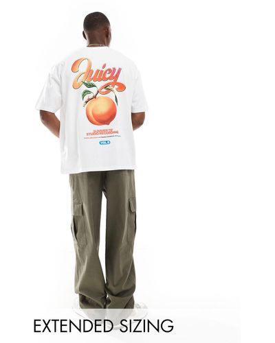 ASOS Oversized T-shirt With Fruit Back Print - White