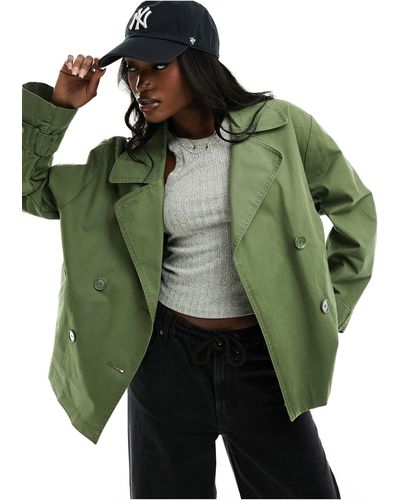 Monki Trench corto kaki - Verde