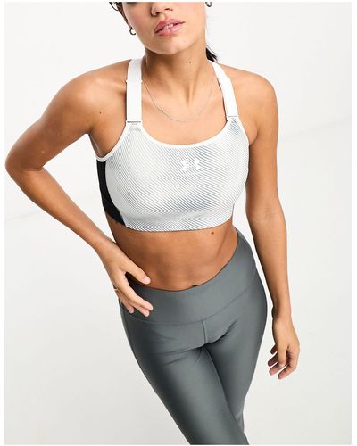 Under Armour Heatgear Armour High Support Printed Sports Bra - White