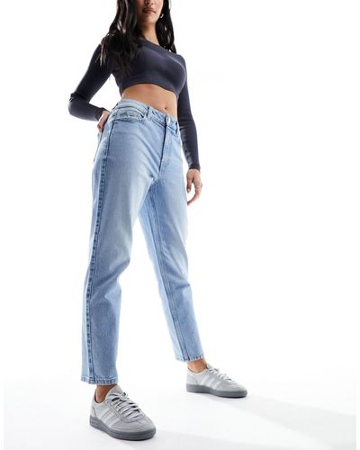 New Look Mom jeans che esaltano la vita lavaggio medio - Blu